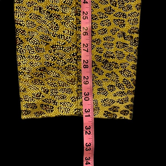 🎉HP🎉 NWT CEDARS Gold & Black Metallic Animal Print Lined Leather Pants Size 12 - Picture 14 of 16